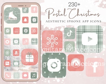 Pastel Christmas App Icons | Christmas Aesthetic app icons | iphone app icons | android app icons | Watercolor App Icons