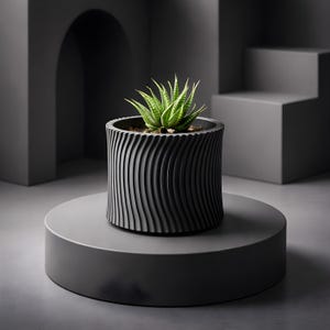 Minimalistischer zylindrischer Pflanztopf | Moderner Sukkulententopf | Geometrischer 3D-Druck-Pflanztopf (Datei: STL)