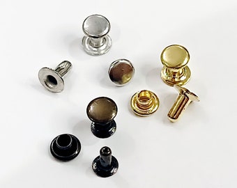 小型金属リベット、革・布地留め具 - ゴールド、シルバー、ブロンズ