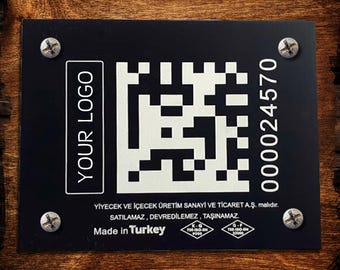 Etichette identificative per beni in alluminio anodizzato resistenti, con codice QR e codice a barre – Etichette di identificazione per esterni