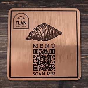 QR-MENÜ | Restaurant-Café-Bar-Menü | Scannen, um das Menü anzuzeigen | Tischmenü aus Metall | Vollständig anpassbar | No-Touch-Lösung