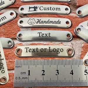Benutzerdefiniertes Metalletikett, personalisiertes Metalletikett, T-Shirt, Strickjacke, Tasche, Holzhutetikett, Deckenetikett, Häkeln, Stricketikett, Metalletikett.