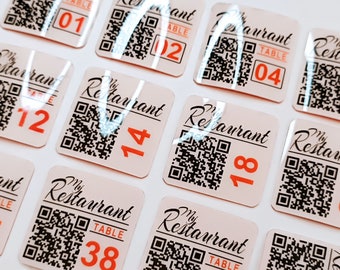 Custom QR Code Puck Menu - QR Code Polycarbonate Card - Durable - Reusable - Restaurant - Marketing - No Touch Solution