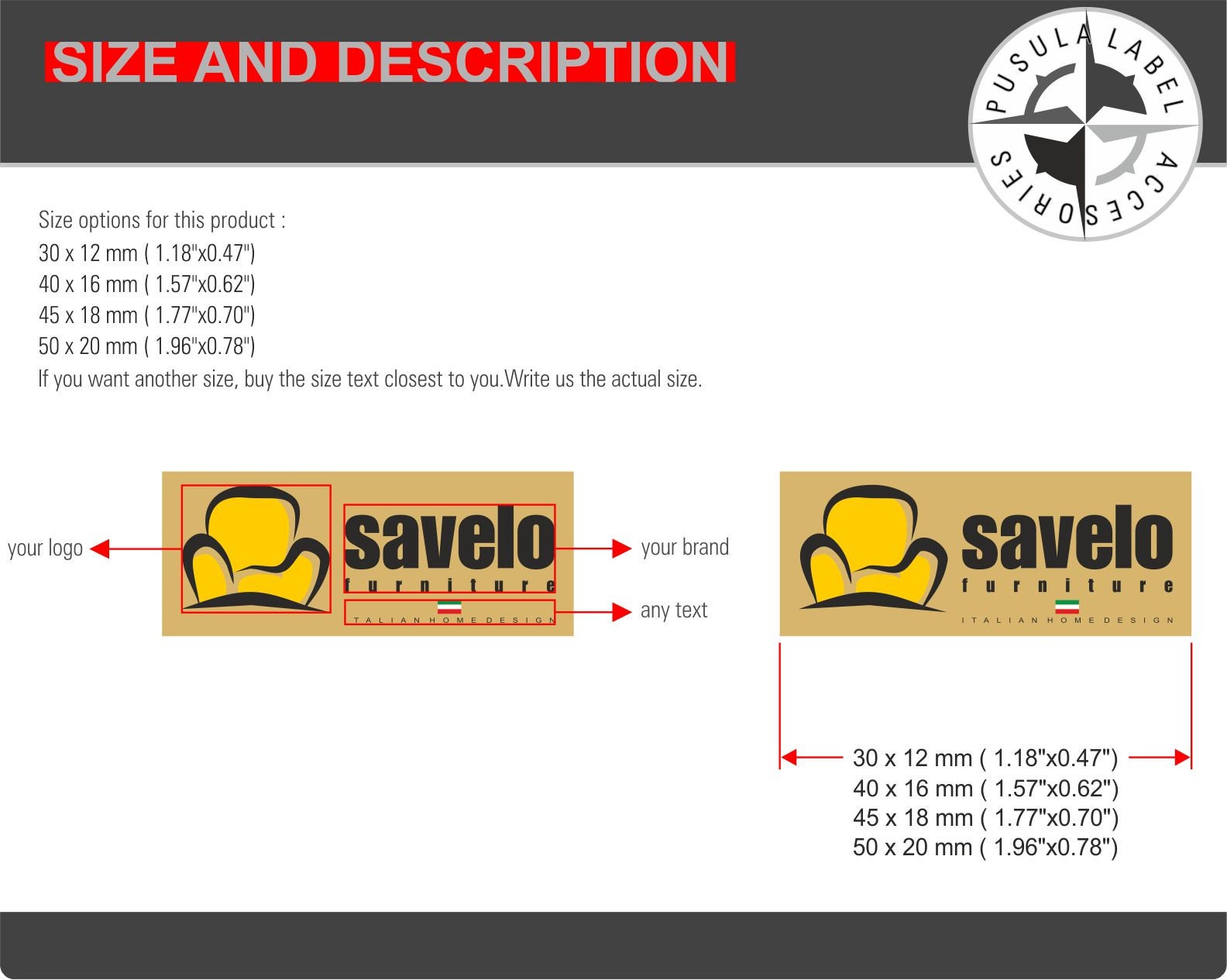 Custom Furniture Label Personalized Furniture Labelsadhesive Etsy UK