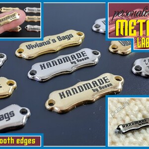 Etichetta in metallo personalizzata, etichetta in metallo personalizzata, maglietta, cardigan, borsa, legno, etichetta per cappello, etichetta per coperta, uncinetto, etichetta per maglieria, etichetta in metallo.