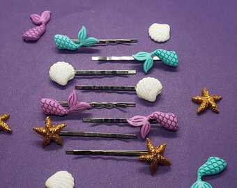 Mermaid Tail Hair Pins | Siren Hair Pins | Ocean Hair Pins | Set of 4 | Hair Pin Set | Decorative Hair Pins | Mermaid Lover Hair Gift