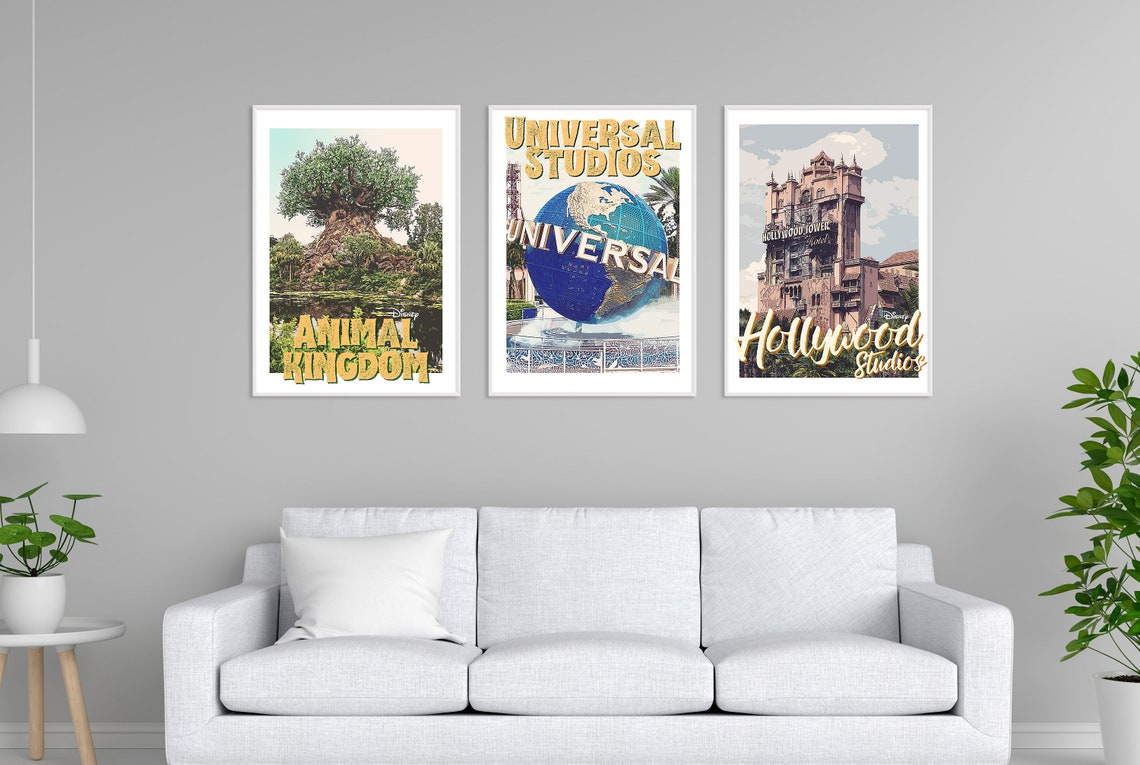 Universal Studios Orlando Wall Art Print US Retro Graphic Etsy