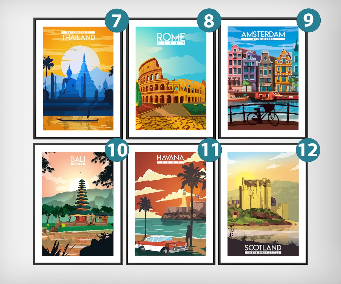 City Wall Art Print Places Poster World Travel Poster Etsy