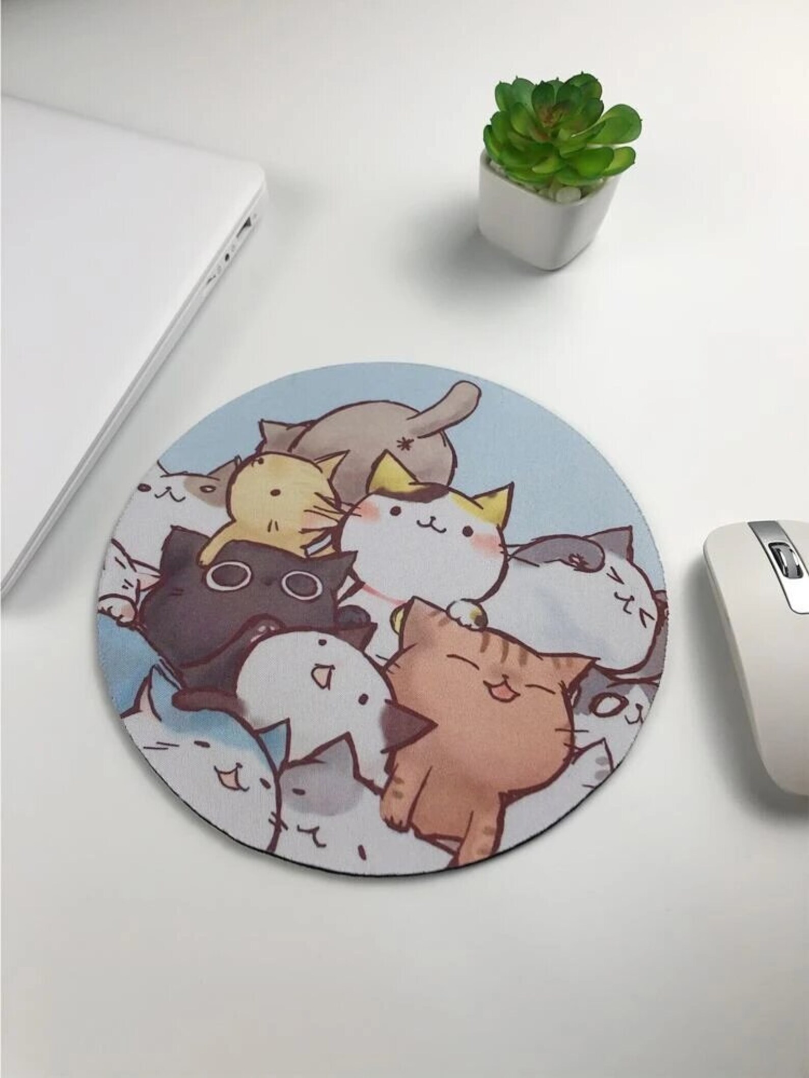 KAWAII Style Cute Cat Mouse Pad Etsy