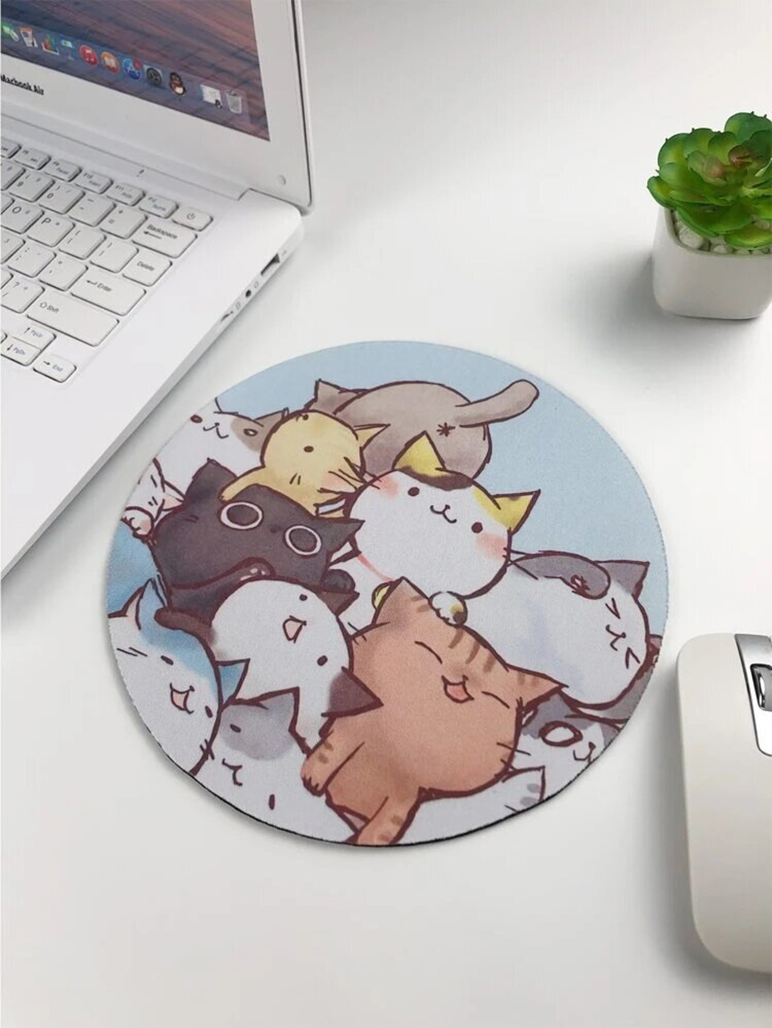 KAWAII Style Cute Cat Mouse Pad Etsy