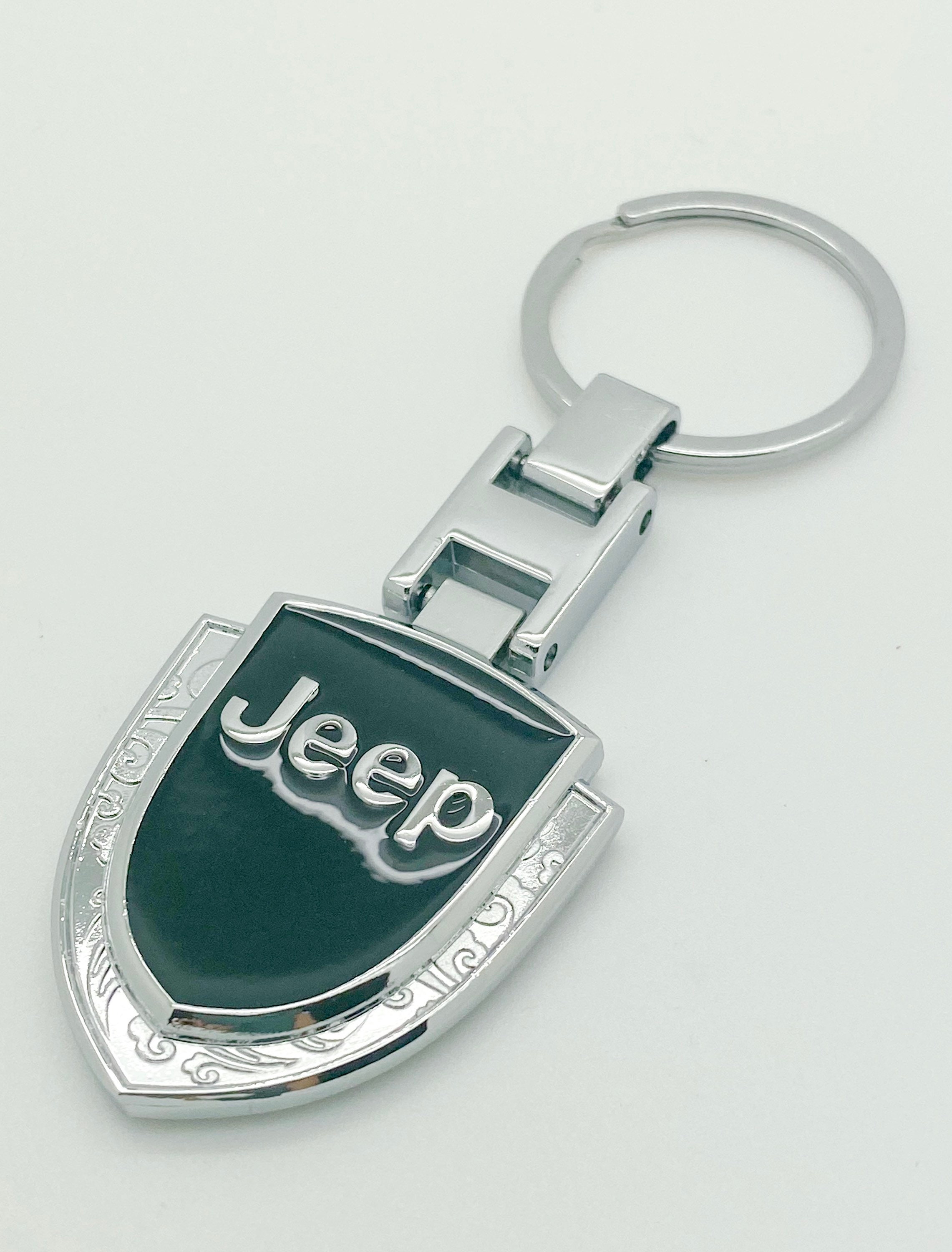Jeep Black Metal Keyring Key Ring Key Chain Shield Fob Double Etsy