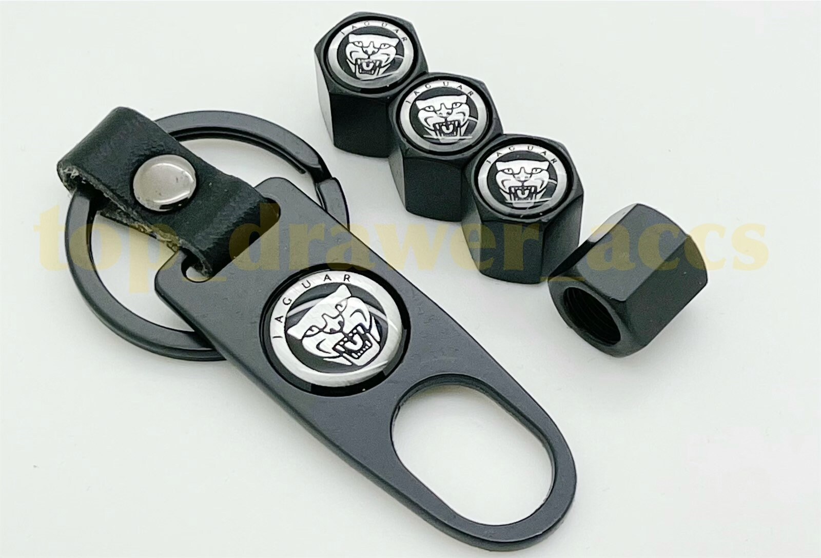 4 x Matte Black Jaguar 2021 Tyre Air Valve Dust Caps With Key Etsy