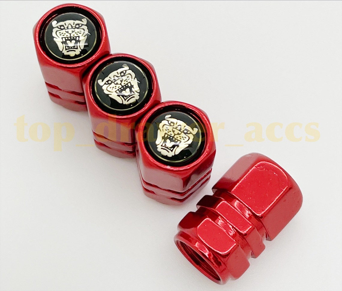 4 x Pour Jaguar Black Red Air Valve Dust Caps Wheel Car Tyre Etsy