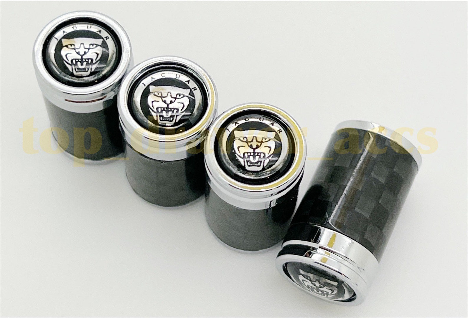 4 x For Jaguar Black Premium Carbon Air Valve Dust Caps Wheel Etsy