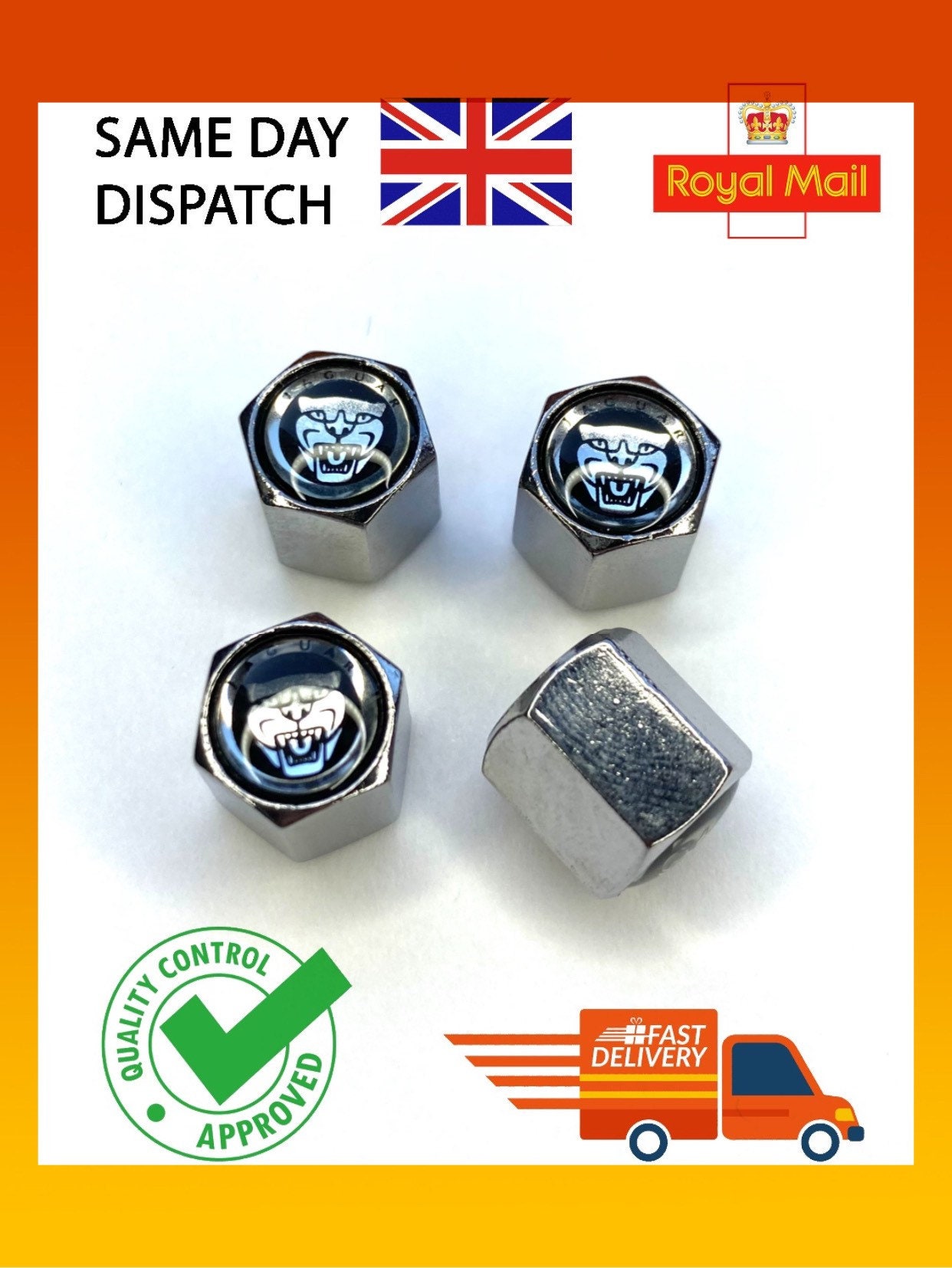 4pcs Jaguar Silver Black Air Valve Dust Caps Car Wheel Tyre Etsy