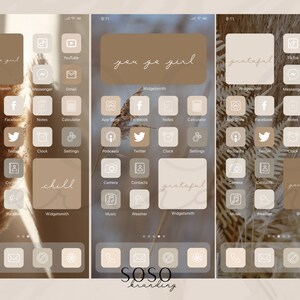 Neutral Tone Aesthetic | iPhone Ios 14/ios 15 App Icons | Widget Photos ...