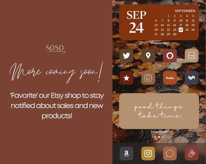 Fall Aesthetic 154 iOS App Icons iPhone iOS 14/iOS 15 Aesthetic Widget App Icon Pack Widget Covers Widgetsmith Shortcuts Wallpapers image 7