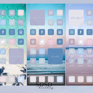 Pastel Blue Purple Pink Aesthetic iPhone Ios (Download Now) - Etsy