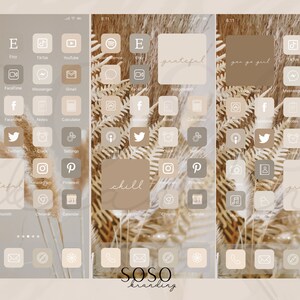 Neutral Tone Aesthetic | iPhone Ios 14/ios 15 App Icons | Widget Photos ...