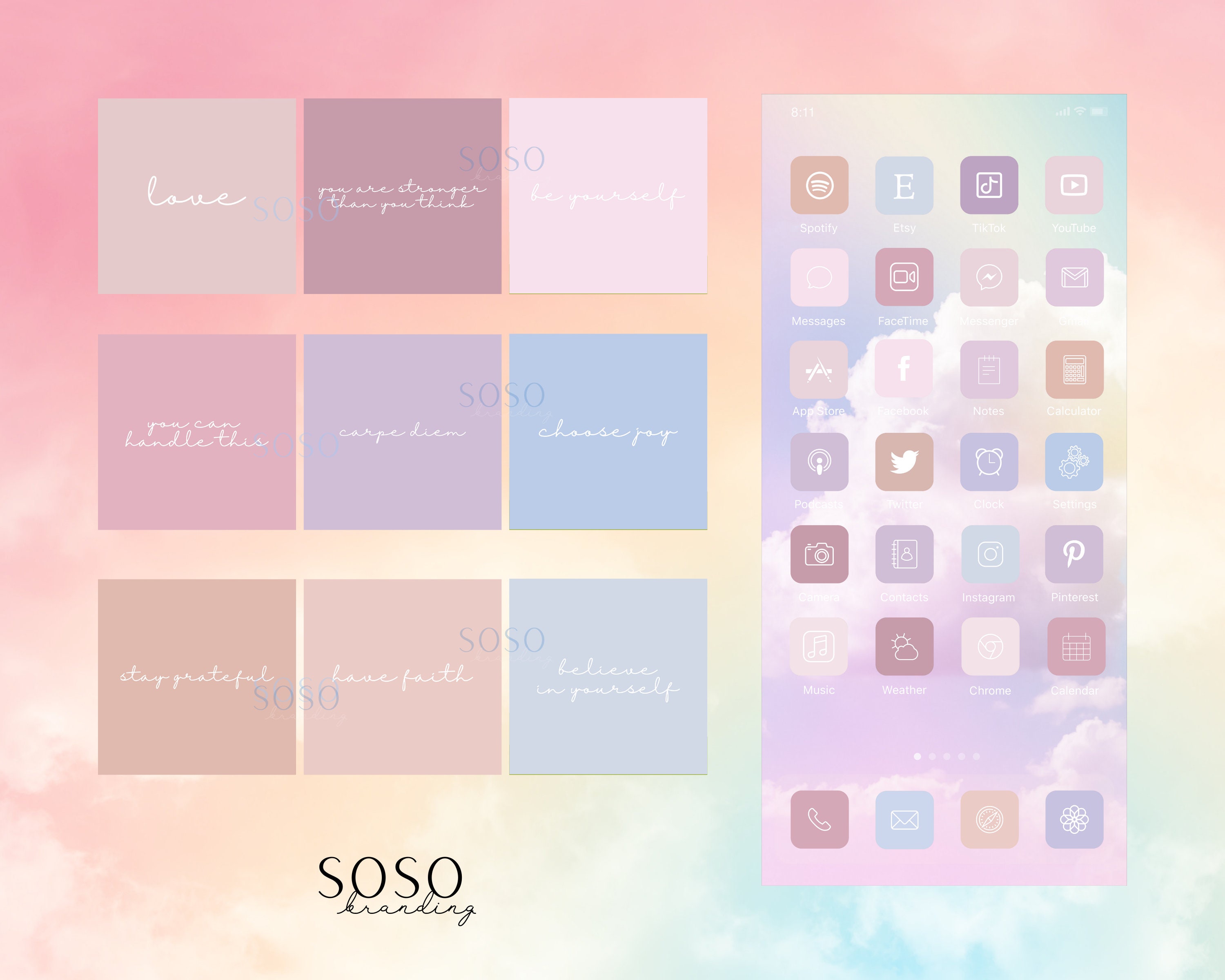 Soft Pastel Aesthetic | 364 iPhone iPad Ios 14/ios 15 App Icons Pack