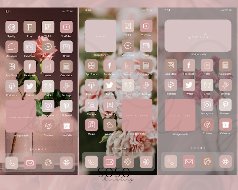 Rose Pink Neutral Aesthetic Ios 14/ios 15 Ipados App Icons Etsy