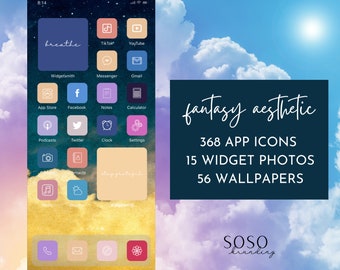 Fantasy Aesthetic | 368 iPhone iPad iOS 14/iOS 15 App Icons | Widget Photos | Widgetsmith Shortcuts | Widget Home Screen App Icon Pack