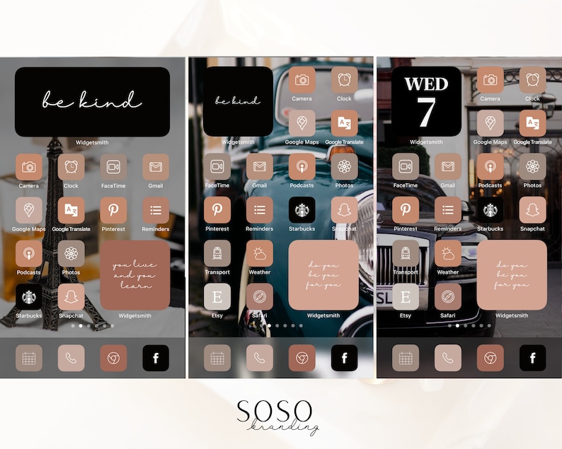 Luxury Black Brown Aesthetic | 224 iPhone iOS 14/iOS 15 App Icons | Widget Photos | Widgetsmith Shortcuts iOS Widget Covers Icon Pack Bild 2