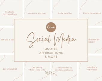 Instagram Post & Stories Canva Templates, Motivational Quotes, Positive Affirmations | Branding Kit, Neutral Aesthetic Editable Social Media