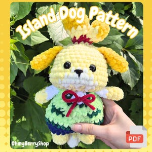 Low-Sew Island Secretary Dog Crochet Pattern PDF | Amigurumi, Digital Download |