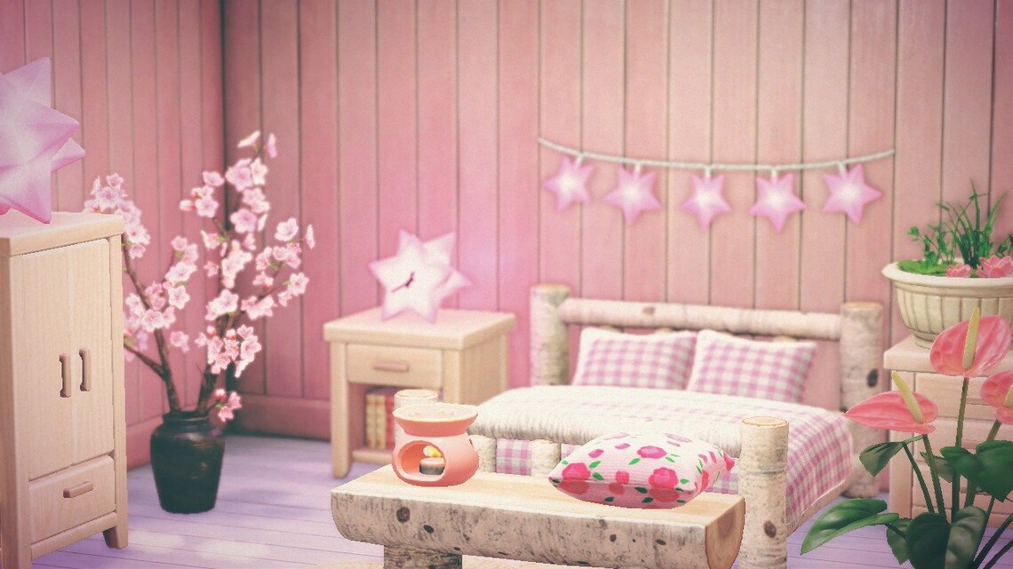 Starry pink bedroom Animal Crossing ACNH Etsy