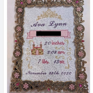 Custom Princess Birth Announcement