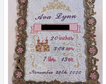 Aangepaste prinses geboorteaankondiging