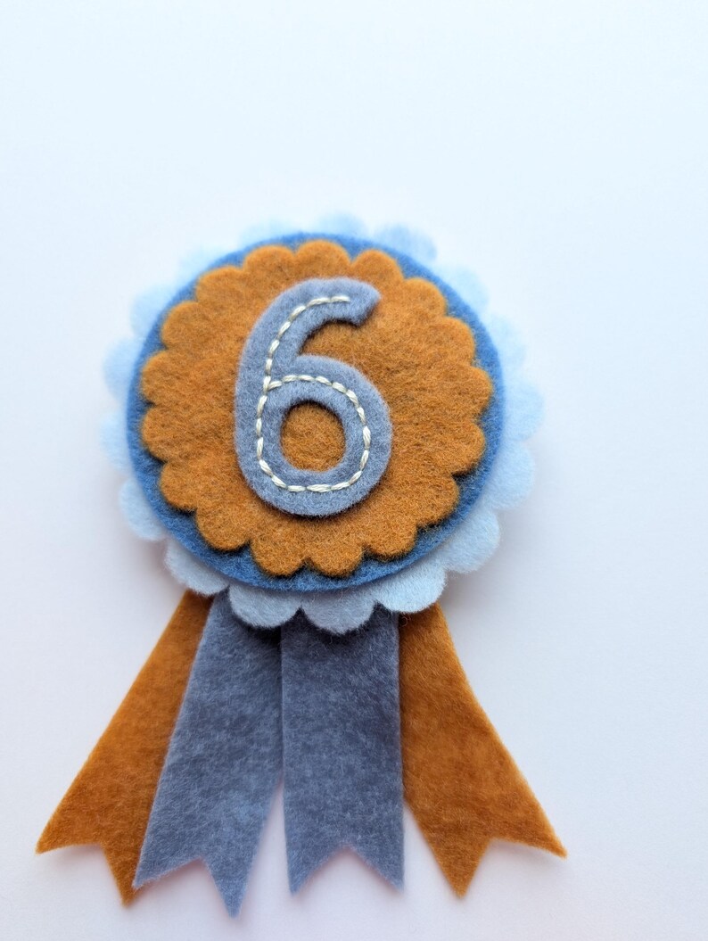 Number Ribbon 56 Felt Birthday Number Badge, Handmade Ribbon Pin - Etsy