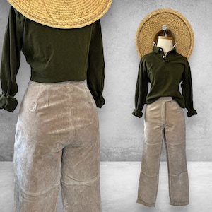 Tan Leather High-Rise Lined Cargo Pants