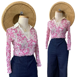 ヴィンテージ キャッシュ フローラル 刺繍 ブラウス