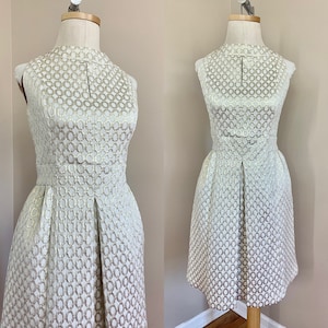 Crisp Ivory Lauren Ralph Lauren Metallic Fit N Flare Dress