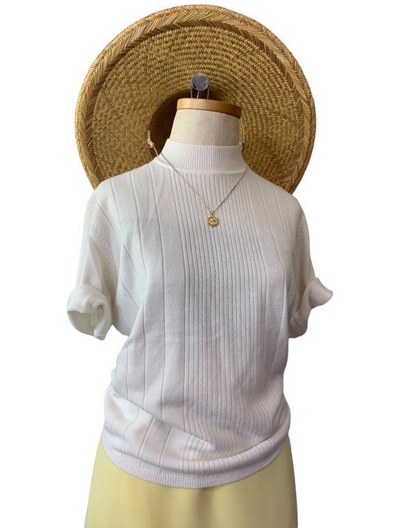 Blanc CableKnit Cotton Blouse - image 4