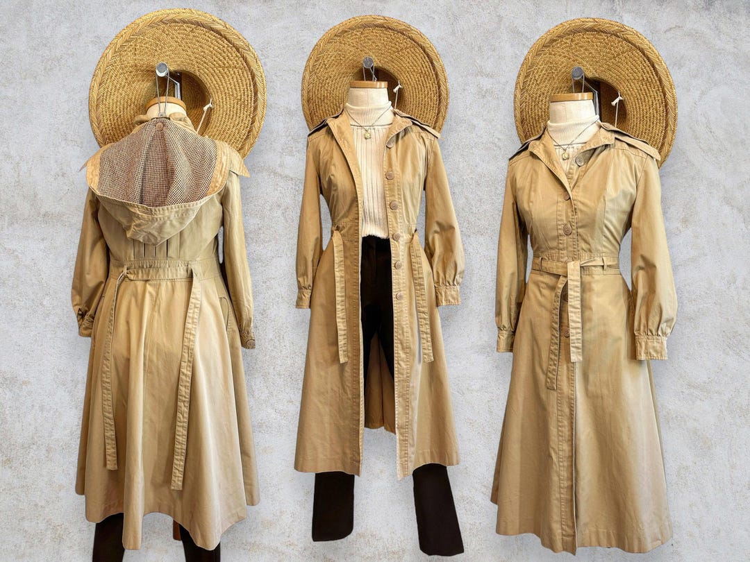 Camel Full Circle Cotton Trench Coat