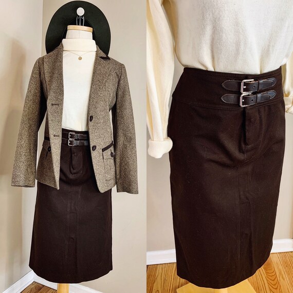 Ralph Lauren Coffee Belted Skirt