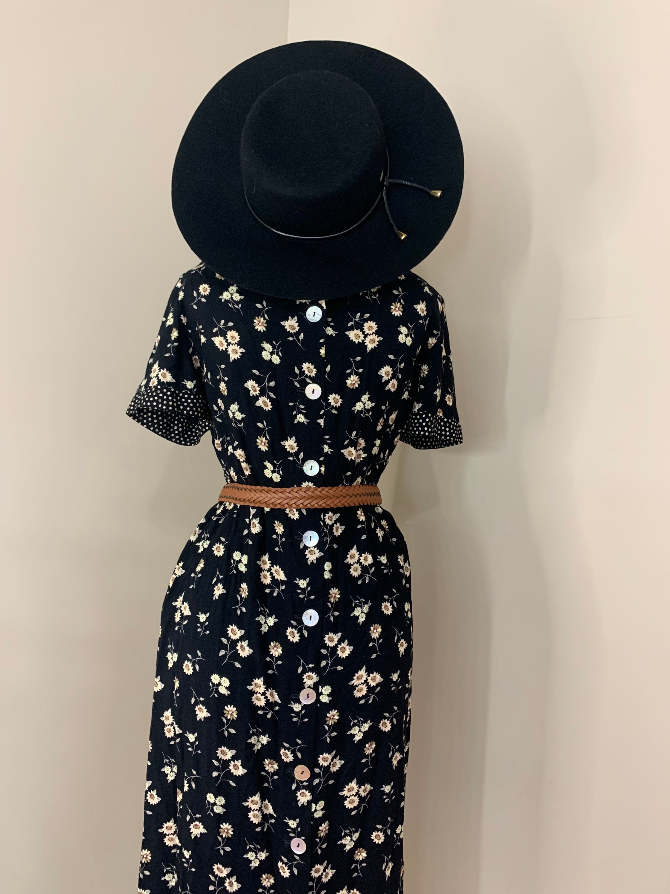 long black sunflower dress Plus Size & Curve Sunflower Print Plunging Neck High Low Maxi Summer  Vacation Dress In BLACK