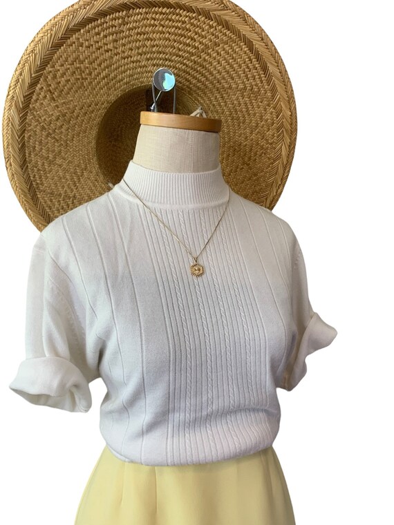 Blanc CableKnit Cotton Blouse - image 7