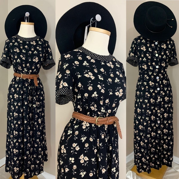 Vintage Denim Sunflower Dress