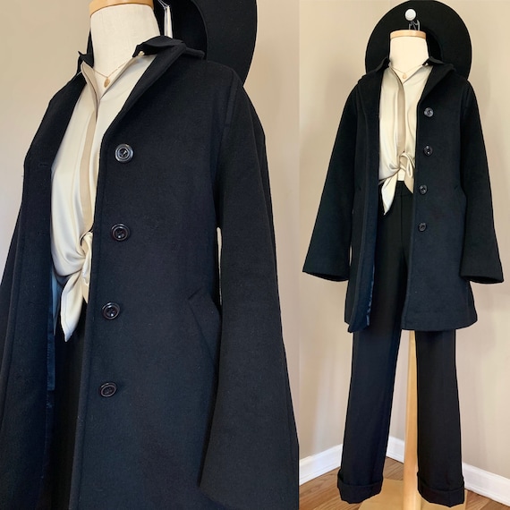 Kristen Blake Black Lined Woven Poly Peacoat XS Etsy