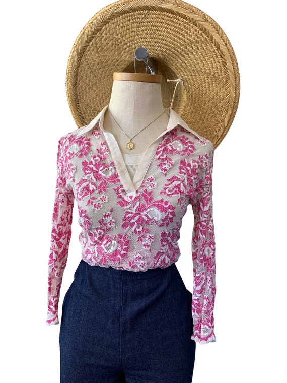 Vintage Cache Floral Embroidered Blouse - image 6