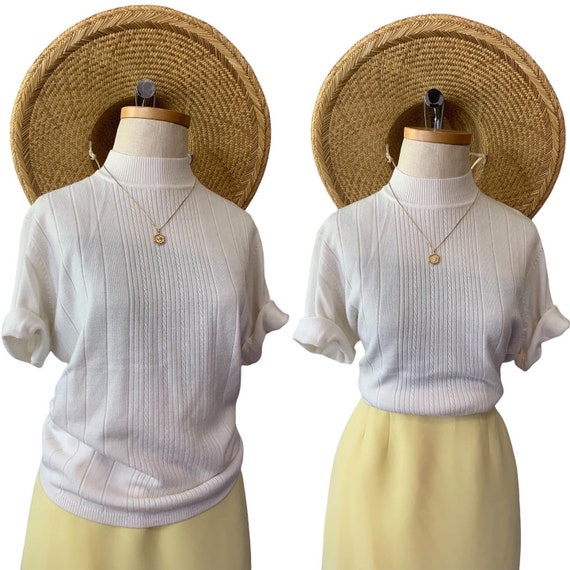 Blanc CableKnit Cotton Blouse - image 1