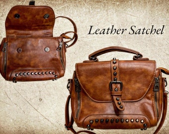 Chestnut Leather Satchel