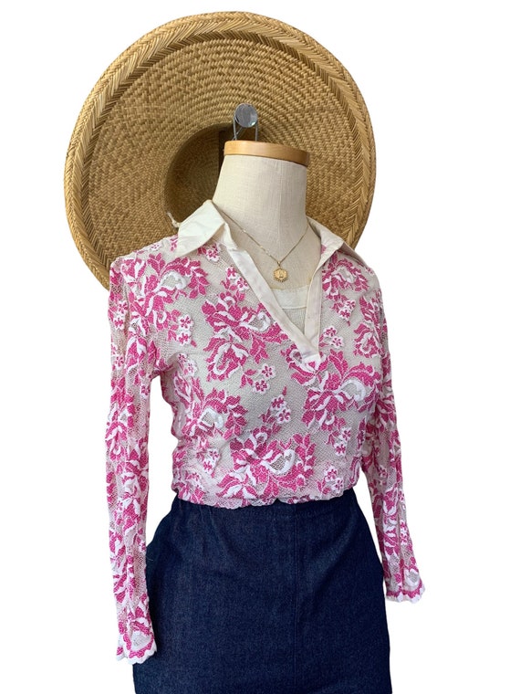 Vintage Cache Floral Embroidered Blouse - image 4