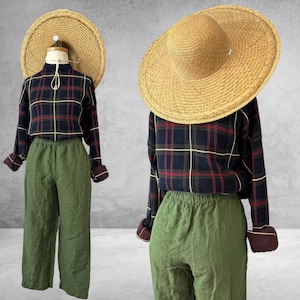 Vintage Plaid Cotton Oversized Sweater