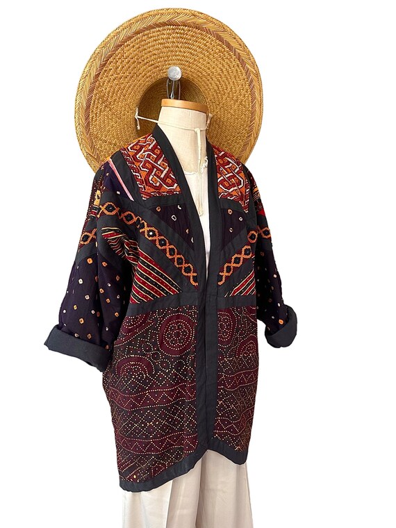 Indian Embroidered Patchwork Cocoon Coat/Jacket - image 3