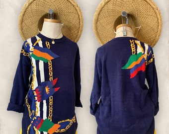 Vintage Oversized Nautical Knitted Sweater